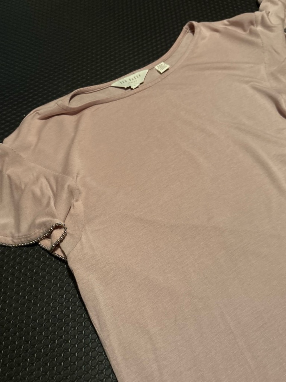Ted Baker Blush Short-Sleeve Tee with Beaded Sleeve Trim